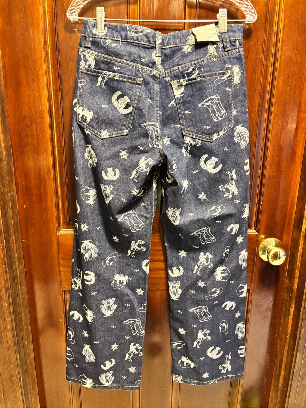Cali 1850 Western Print Wide Leg Women's Jeans Sizze 5/27 - Picture 2 of 16
